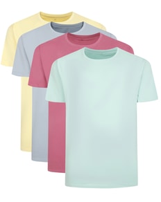 Bigdude 4 Pack Plain T-Shirts Multi Tall